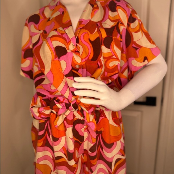 Ava & Viv Orange Red Resort Wear Set Of Shorts And Shirt Size 1X. - Picture 4 of 15